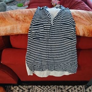 Charming Charlie Black and White Striped Top
